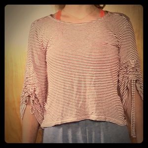 Tucker Tate Drawstring flare sleeve boat neck G12